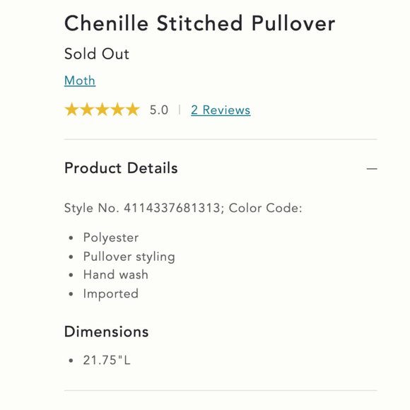 Anthropologie Moth Chenille Stitched Pullover - Picture 3 of 13